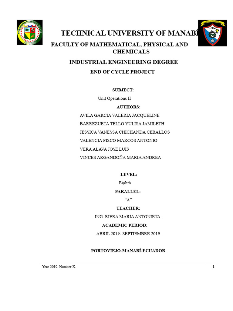 Unit Operations II Project | PDF | Ethanol