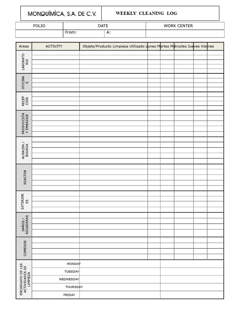 Cleaning Log | PDF