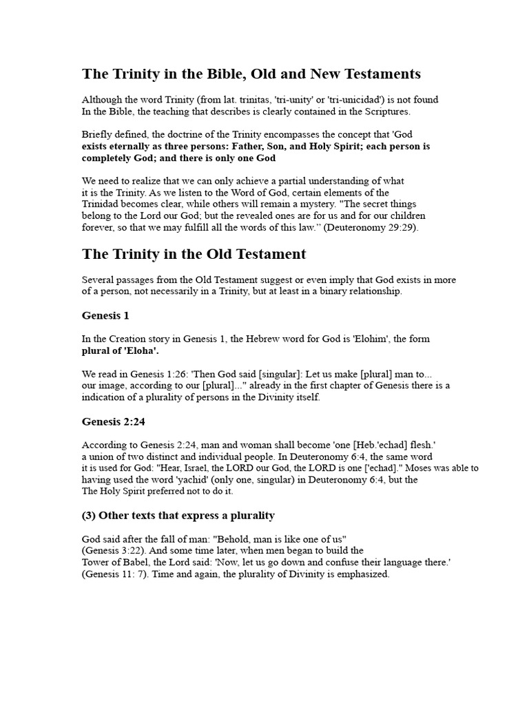 Understanding the Trinity in Scripture | PDF | Trinity | God The Father