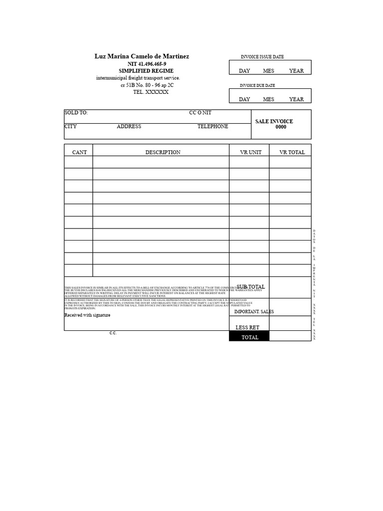 Simplified Invoice for Freight Services | PDF | Invoice | Private Law