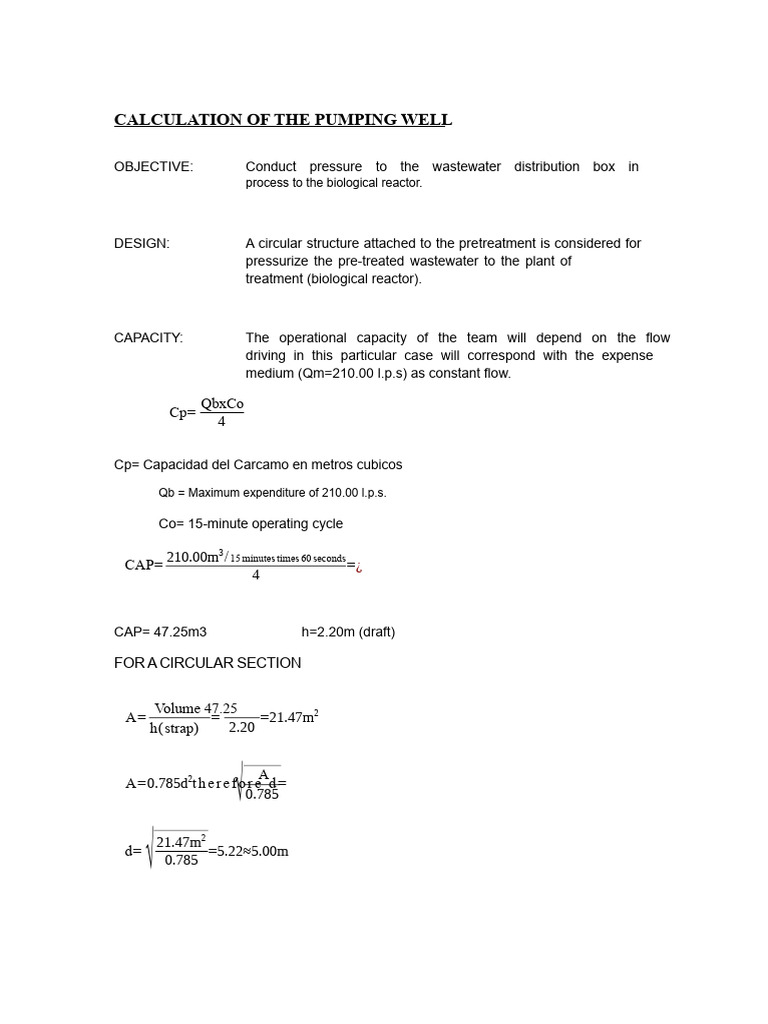Pumping Well Design and Calculations | PDF | Pump | Chemical Engineering