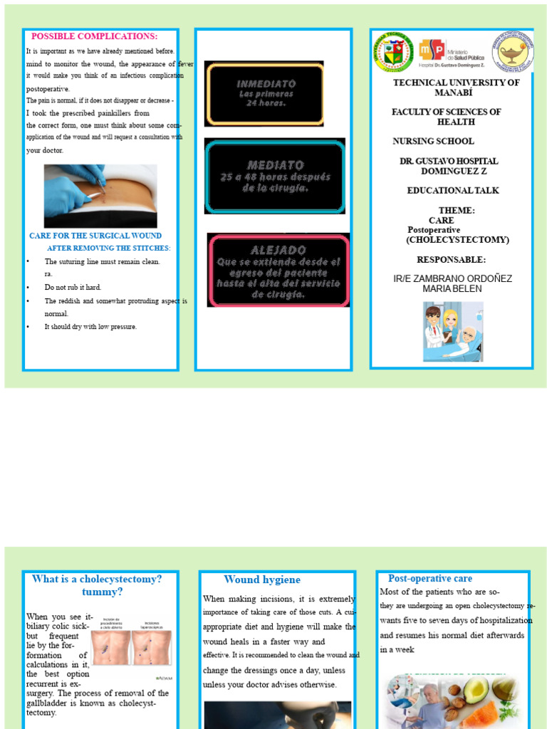 Postoperative Care (Cholecystectomy) | PDF | Wound | Clinical Medicine