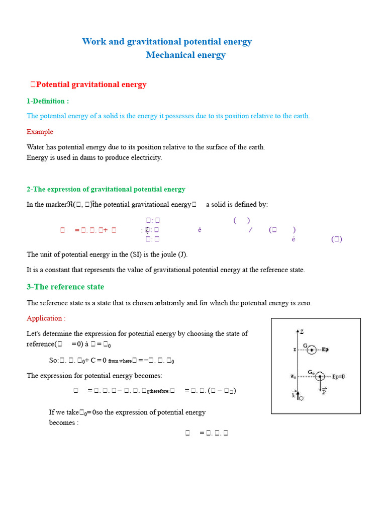 Course On Work and Gravitational Potential Energy, Mechanical Energy ...