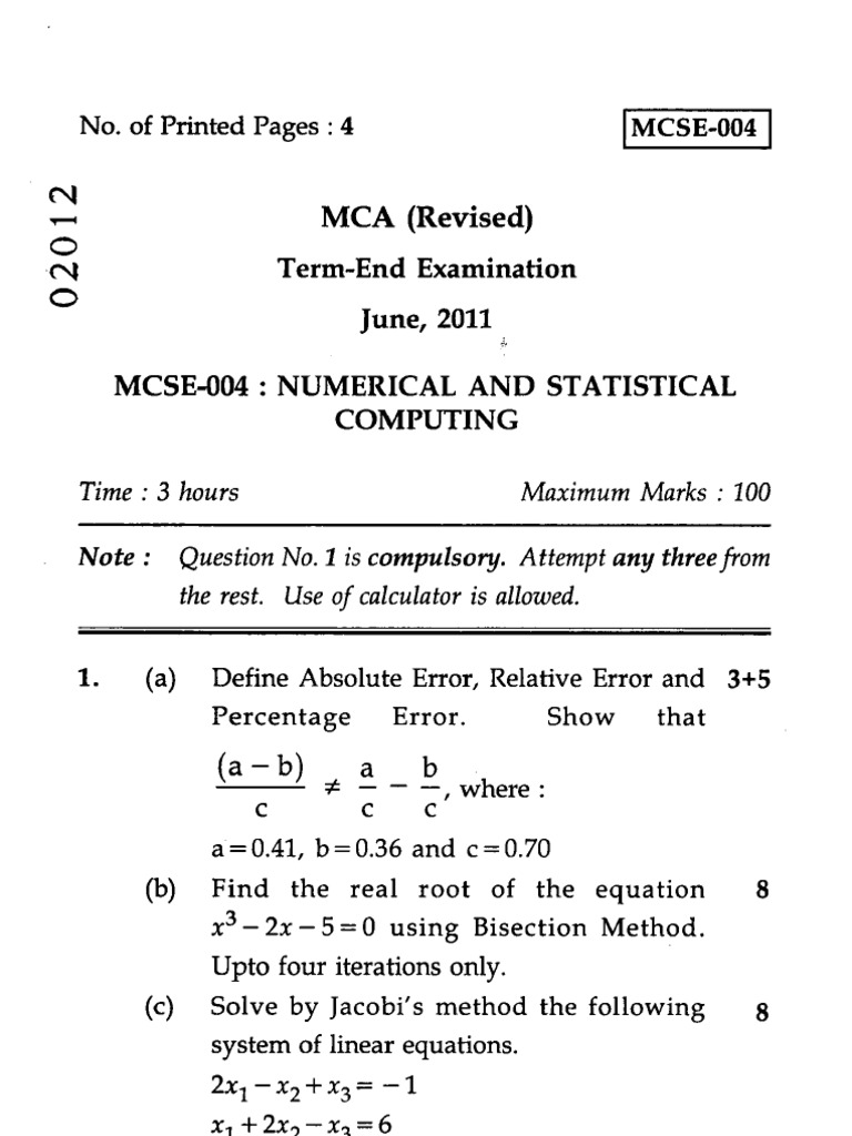 Numerical & Statistical Computing | PDF | Equations | Analysis
