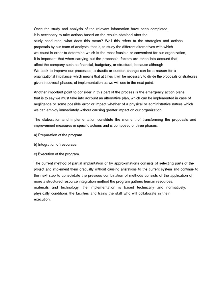 Strategic Implementation of Action Plans | PDF