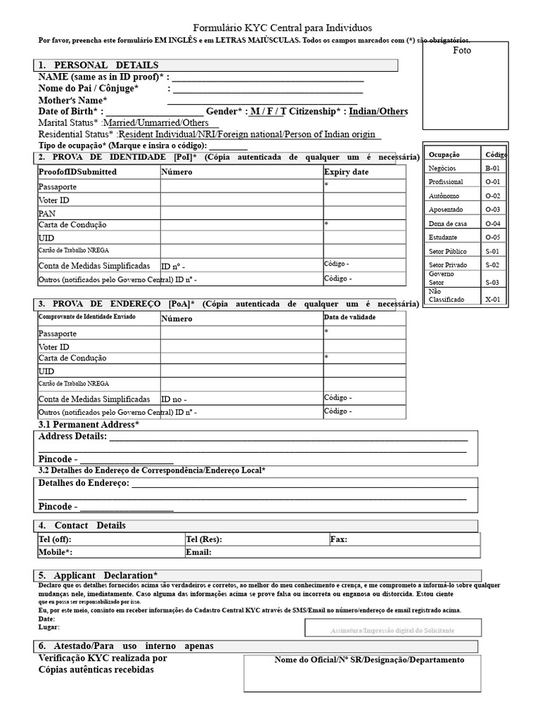 Formulário KYC Individual NESL | PDF
