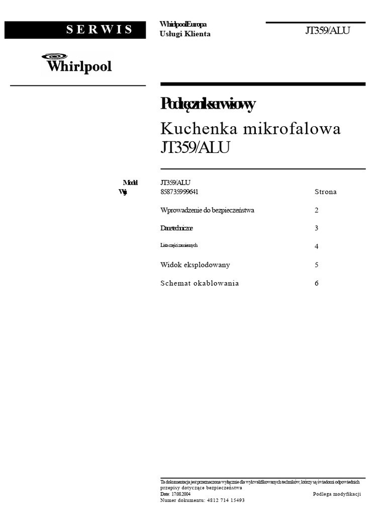 Whirlpool JT 359 Alu PDF | PDF