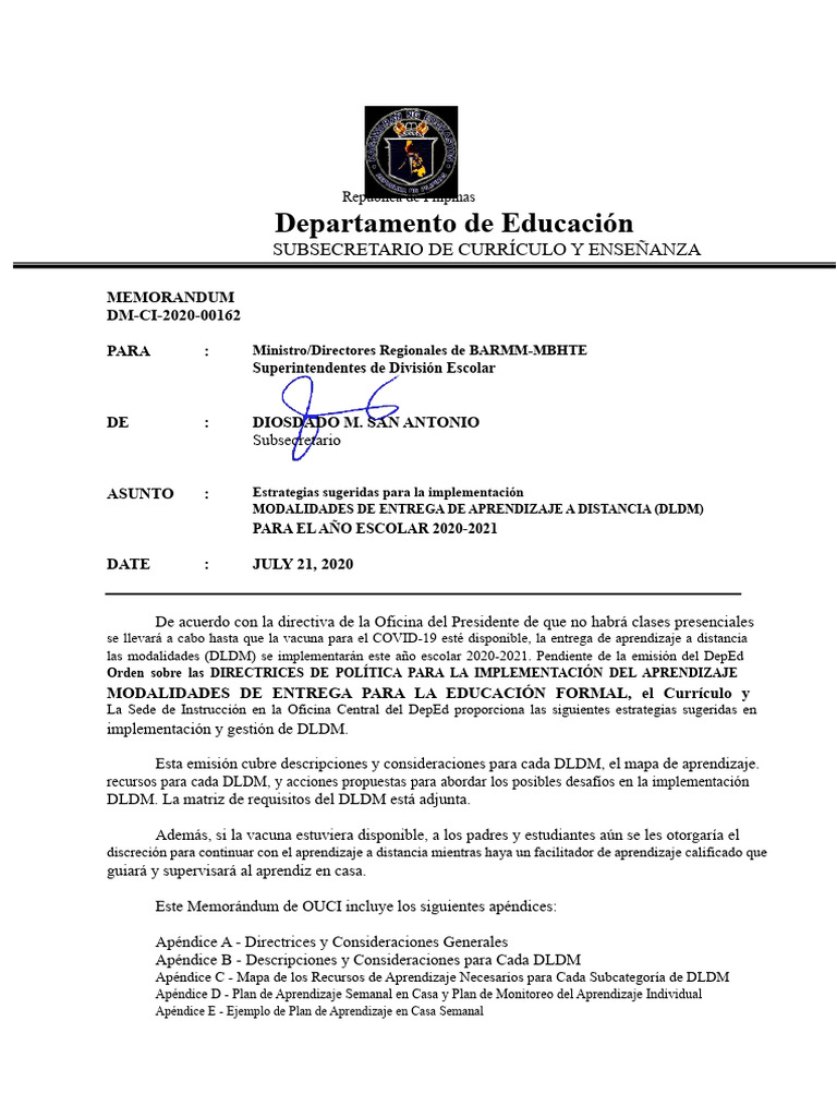 DM-CI-2020-00162 Estrategias Sugeridas sobre DLDM FY 2020-2021 | PDF ...