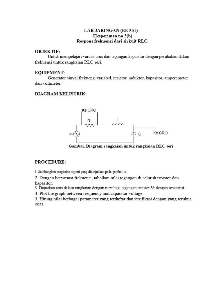 Respons Frekuensi Rangkaian RLC Seri | PDF