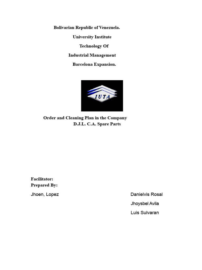 Order and Cleanliness Manual for D.J.L. C.A. | PDF | Occupational ...