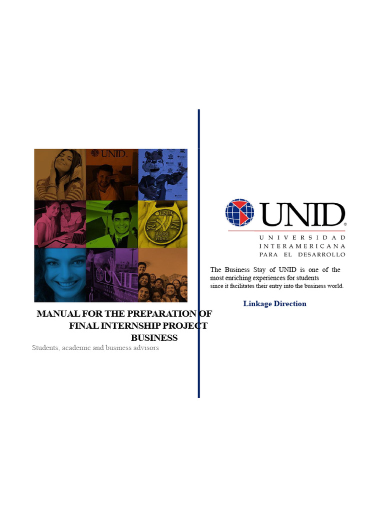 Manual For The Preparation of The Final Business Internship Project ...