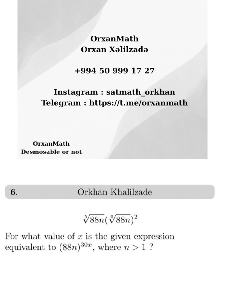 OrxanMath Special Collection | PDF