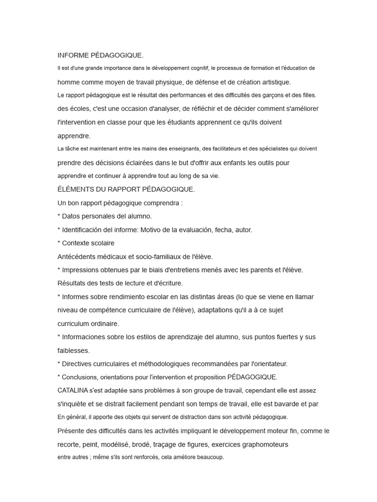 Rapport pédagogique d'enseignement | PDF | Pédagogie | Apprentissage