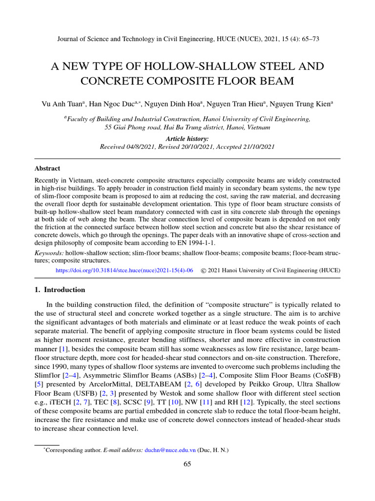 2021 - A New T Ype of Hollow-Shallow Steel | PDF | Beam (Structure ...