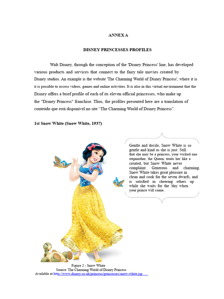 Disney Princess Character Profiles | PDF | The Walt Disney Company