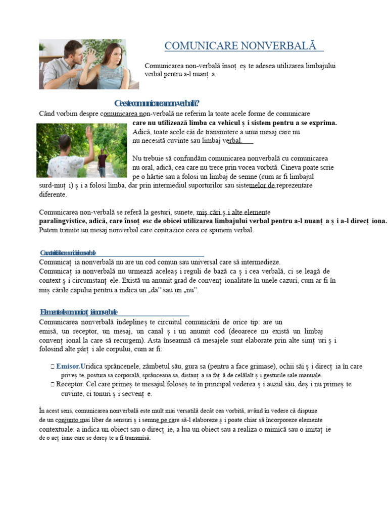 Comunicare Non Verbală | PDF