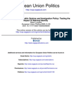 European Integration, Public Opinion and Immigration Policy: Testing The Impact of National Identity