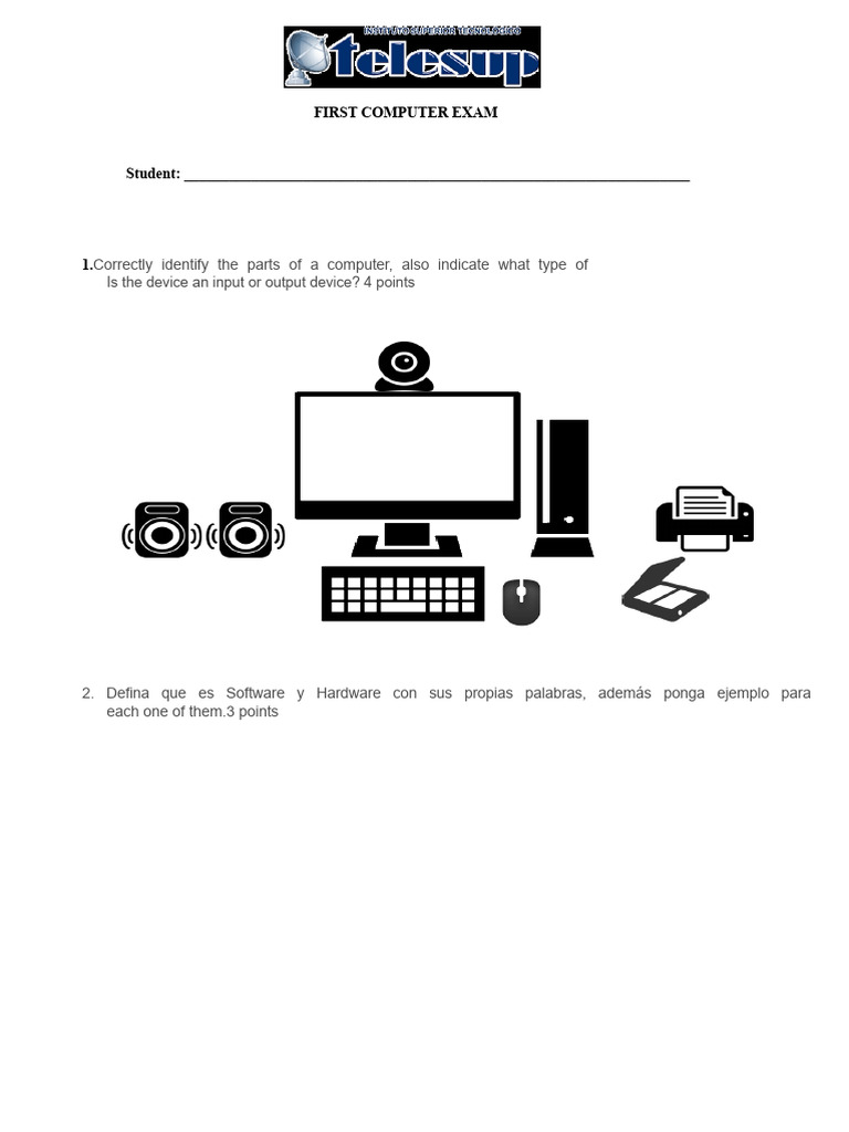 First Computer Exam Questions | PDF