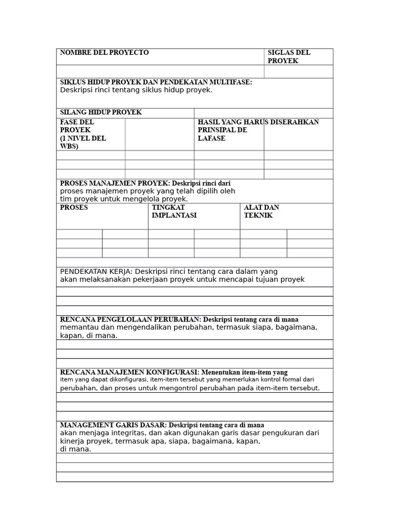 Rencana Manajemen Proyek Terperinci | PDF
