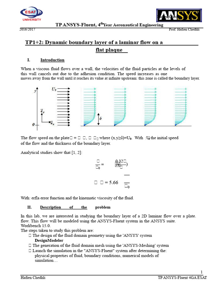 ANSYS Fluent: Laminar Flow Analysis | PDF | Boundary Layer | Fluid Dynamics