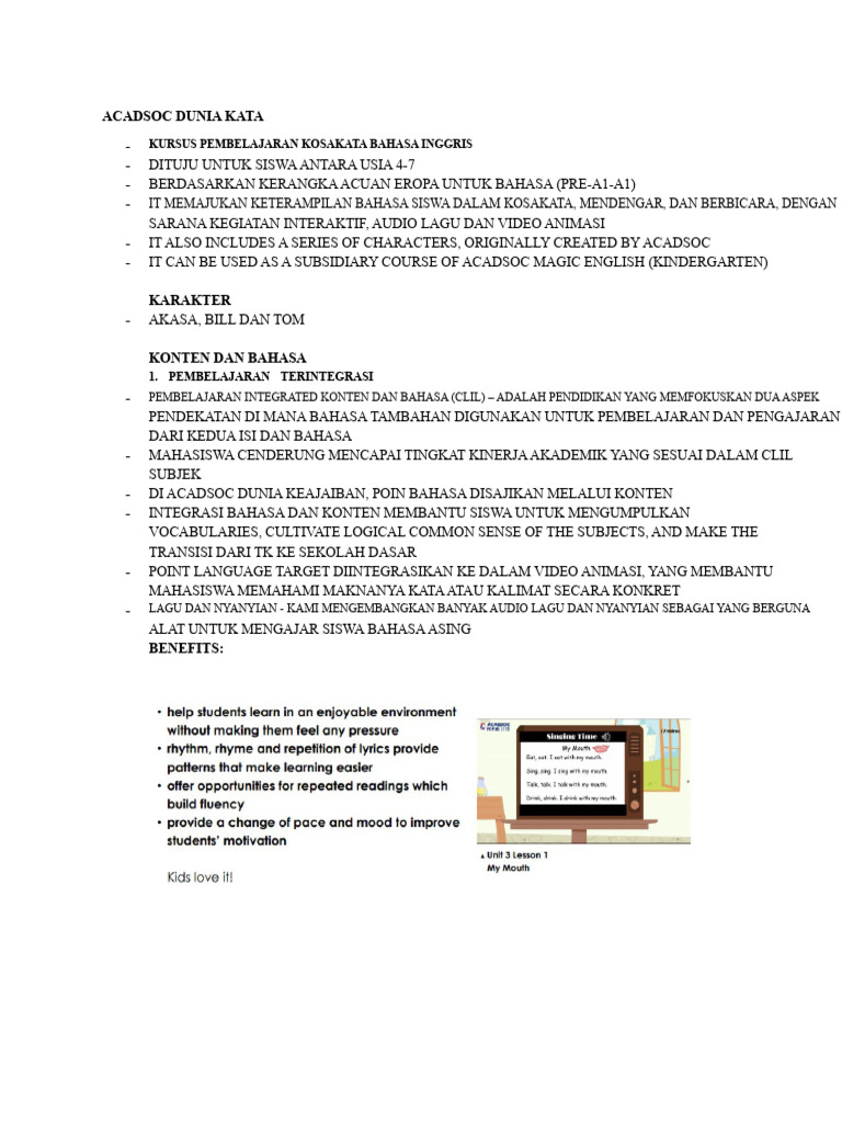 DUNIA KATA ACADSOC | PDF