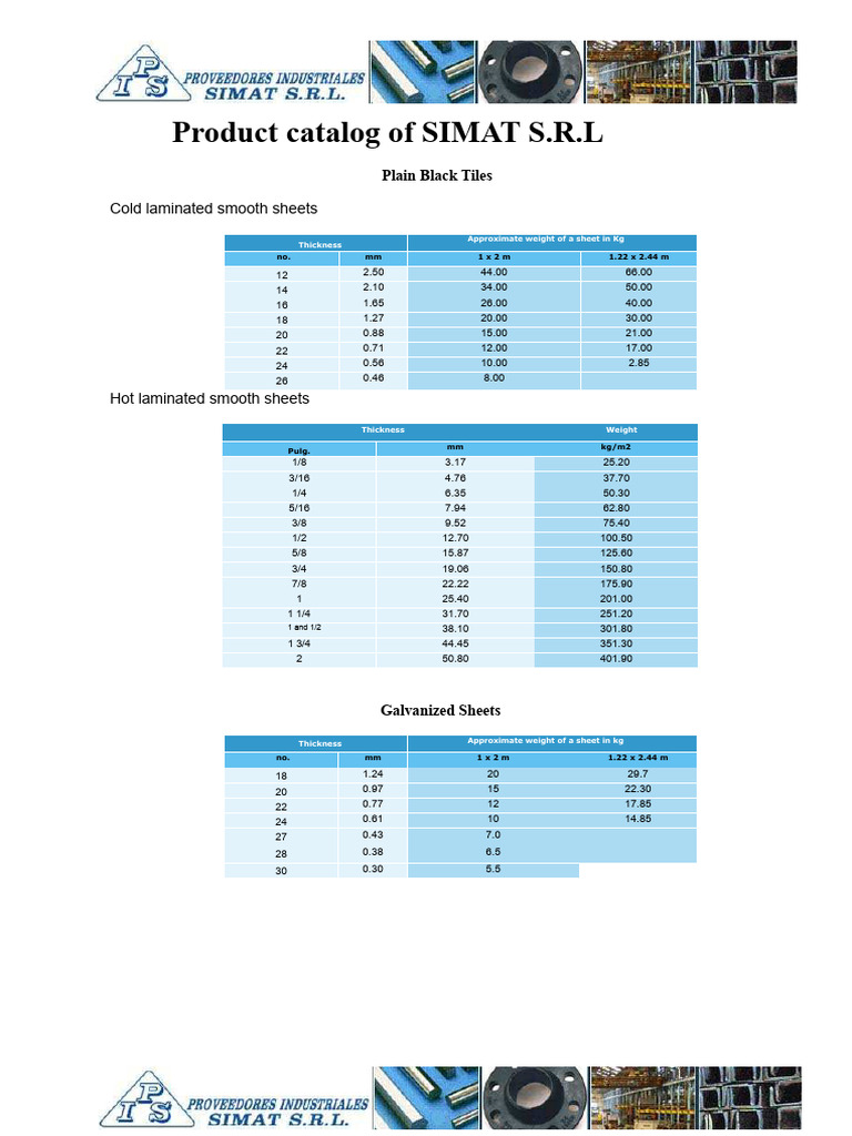 SIMAT S.R.L. Product Catalog Overview | PDF | Pipe (Fluid Conveyance ...