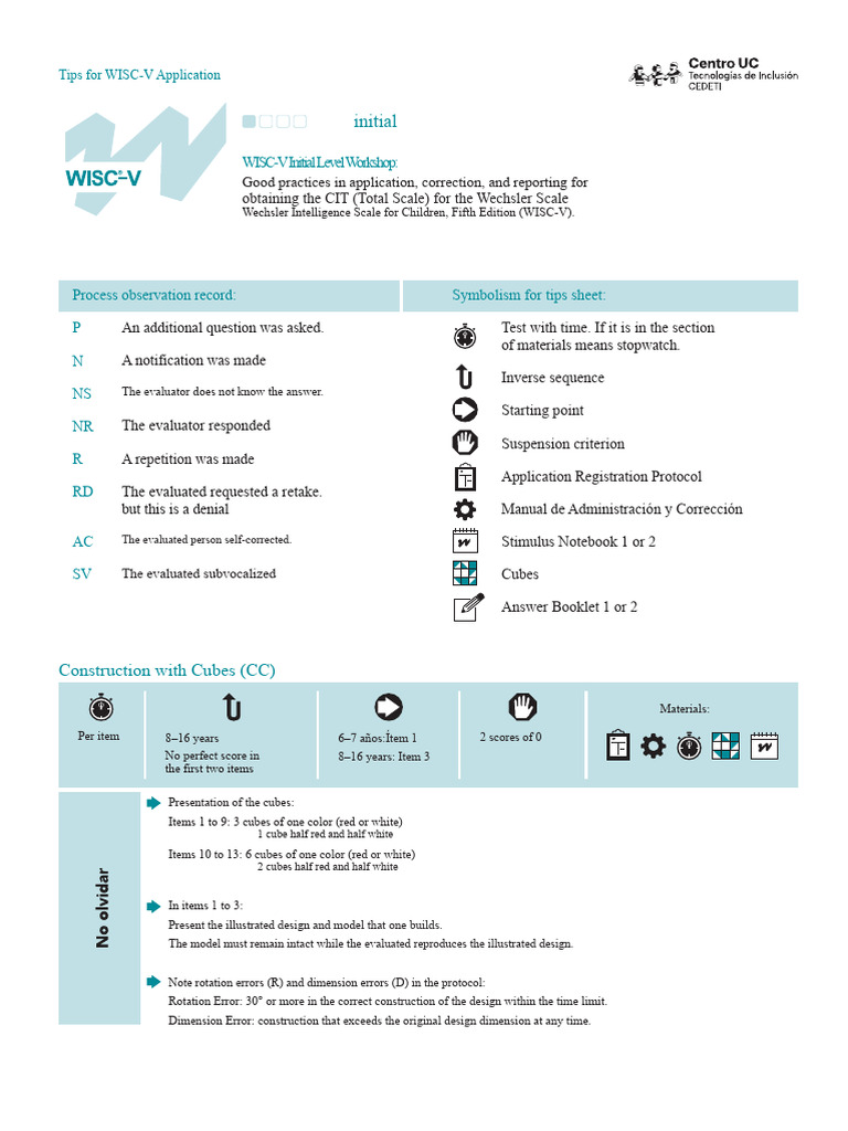 WISC-V Application Best Practices Guide | PDF | Wechsler Adult ...