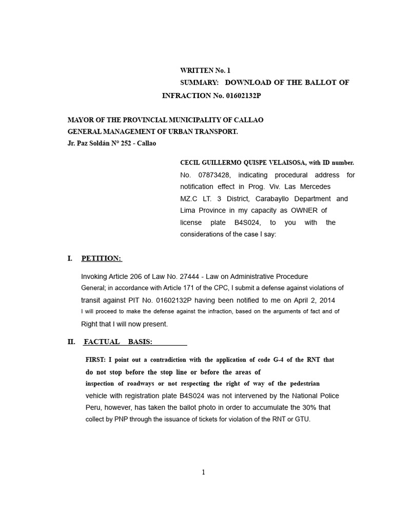 Written #1 Defense Paper of Lima #01602132P G-4 | PDF | Burden Of Proof ...