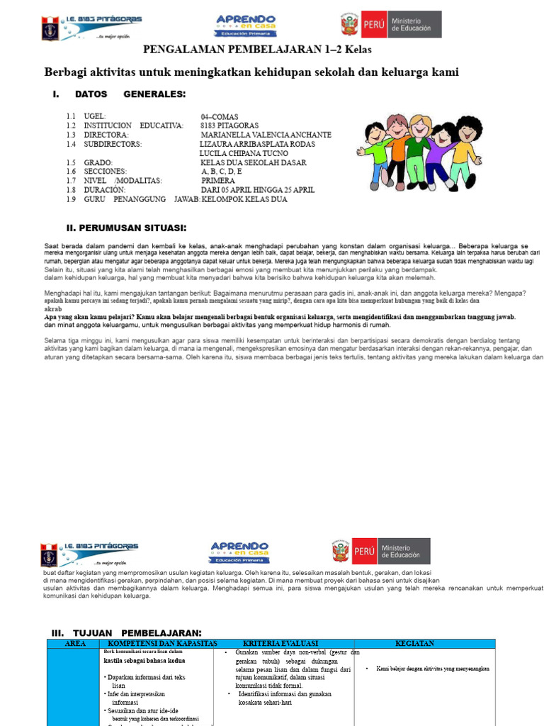 Aktivitas Pembelajaran Kelas 2 SD | PDF