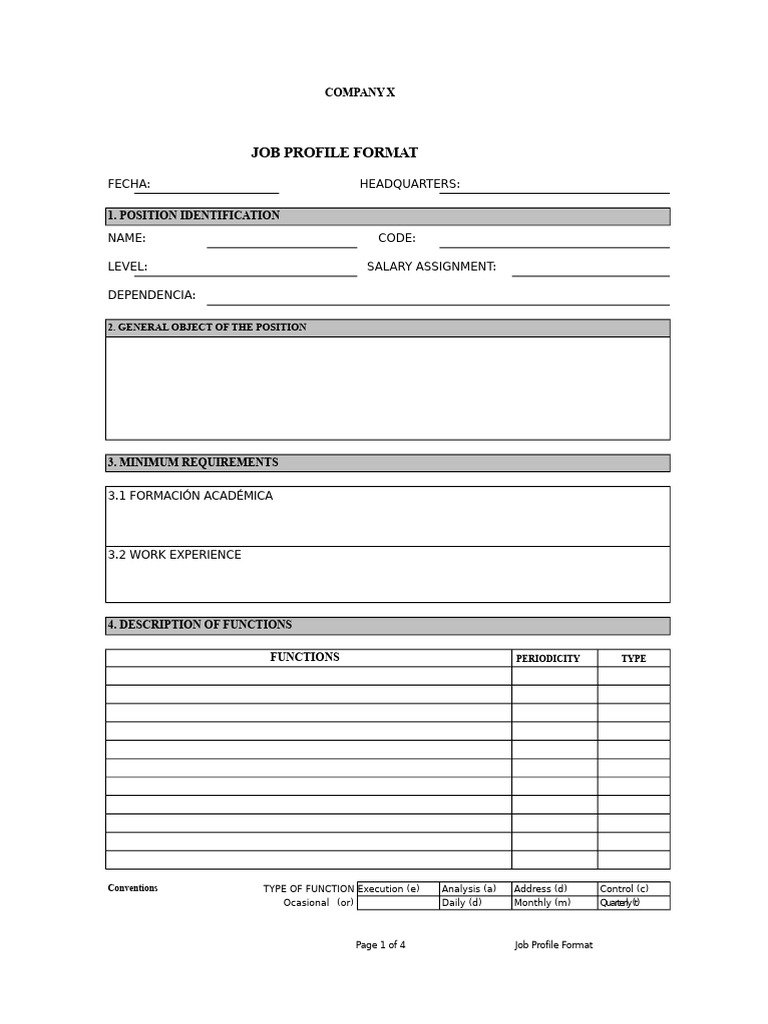 Job Profile Format Template | PDF | Perception | Interpersonal ...