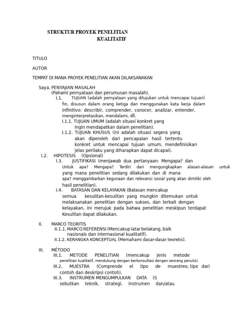Struktur Proyek Penelitian Kualitatif | PDF