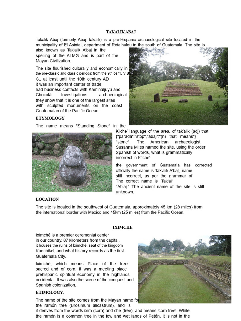 Takalik Abaj: Mayan Archaeological Site | PDF | Maya Civilization ...