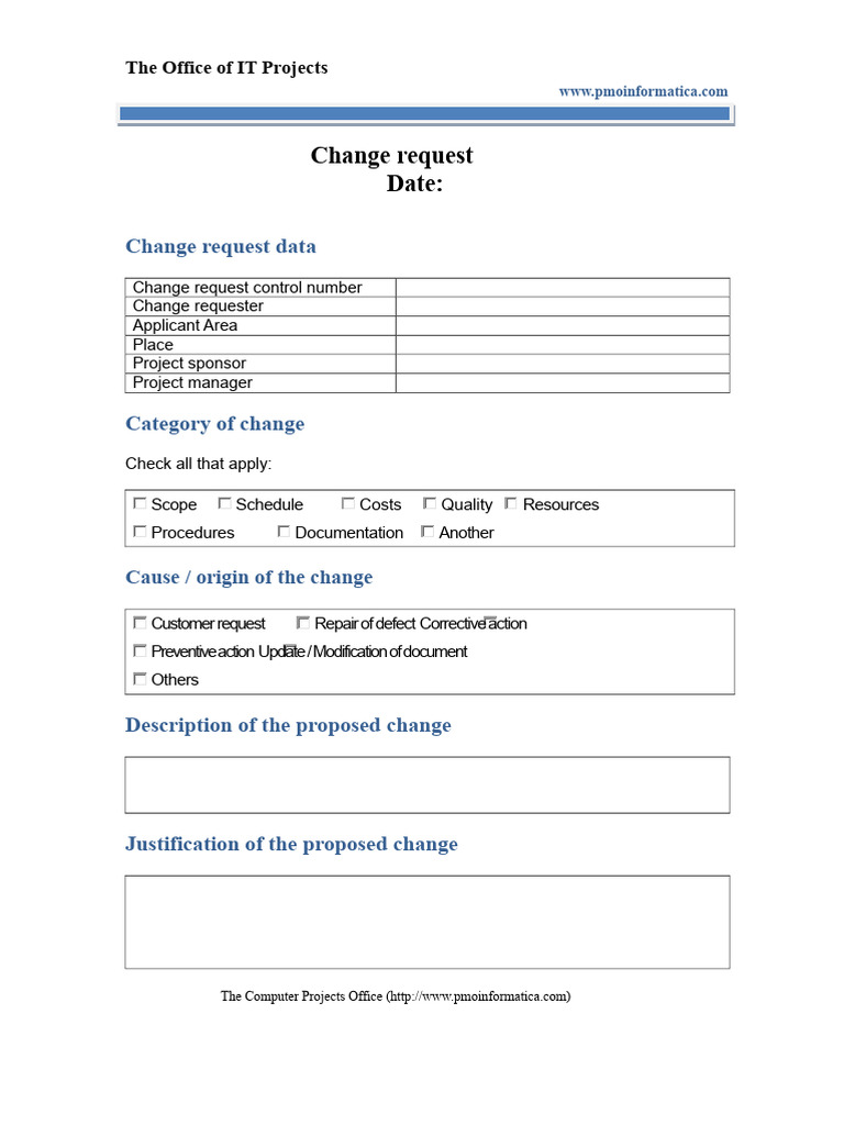 Scope Change Request Form | PDF