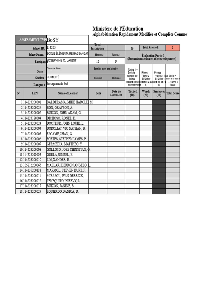 Feuille de Score ModifiedCRLA G3 v1 | PDF | Lecture (Processus ...