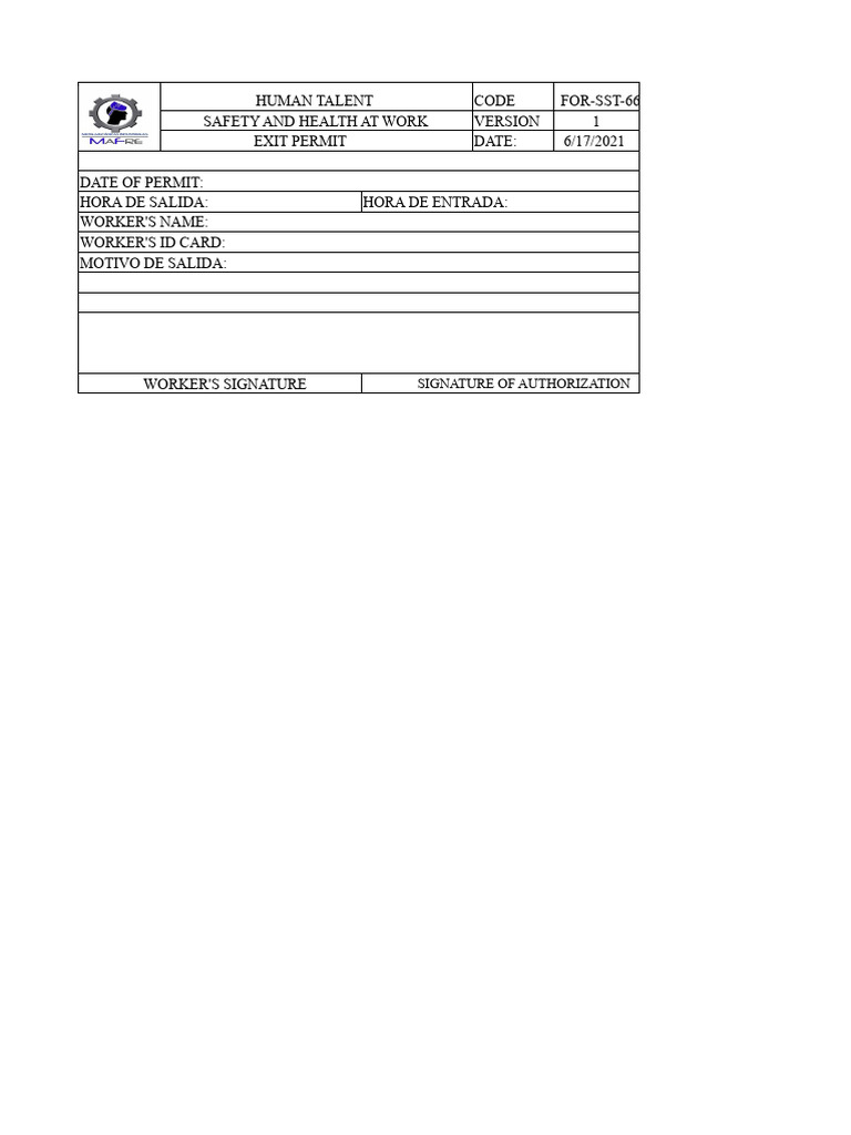 Exit Permit | PDF