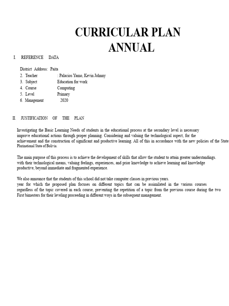 Annual Computing Curriculum Plan | PDF | Computer Keyboard | Computer File