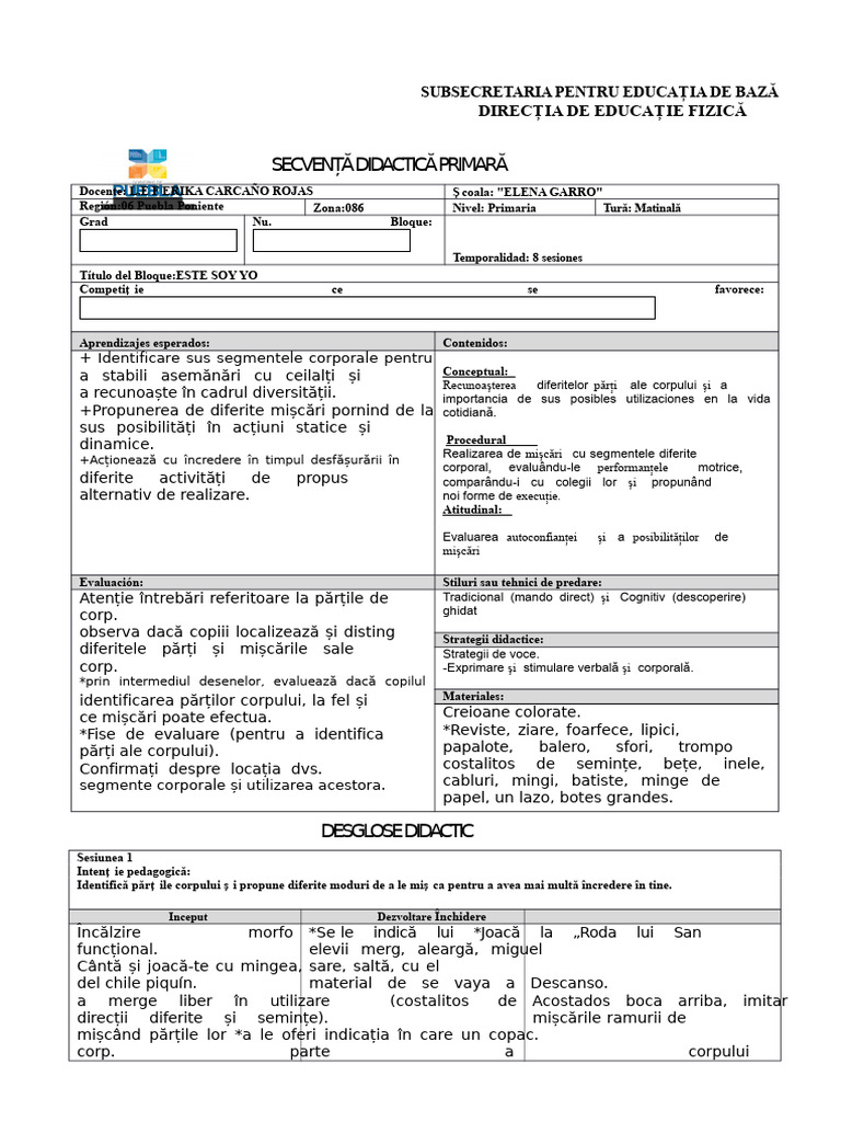 Exemplu - Secvențe de Clasa I | PDF