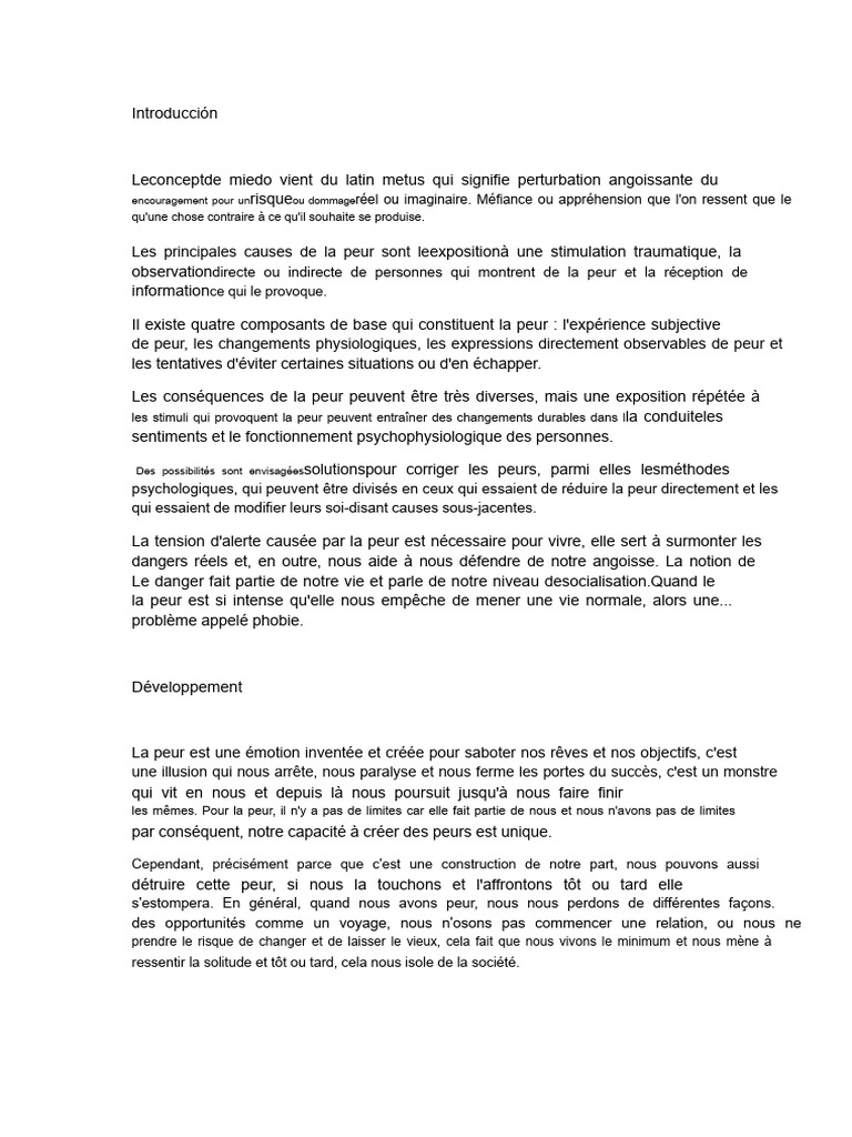 Comprendre et surmonter la peur | PDF | Peur | Concept de psychologie