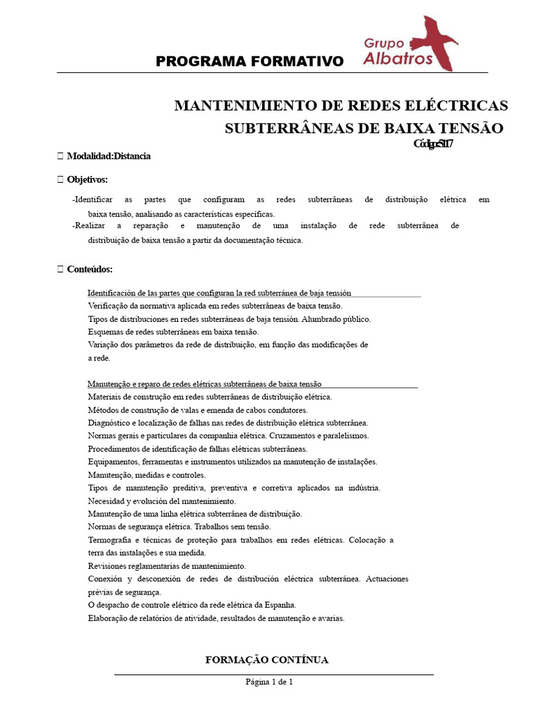 Manutenção de Redes Elétricas Subterrâneas | PDF | Eletricidade