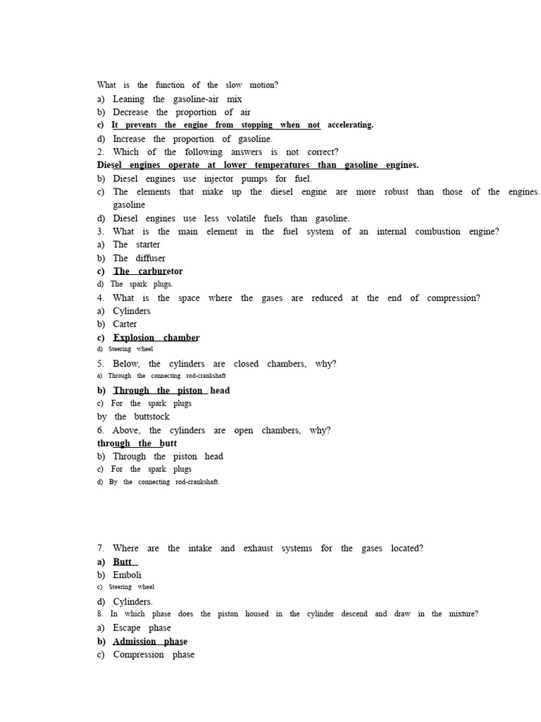3rd Partial Exam of Engines | PDF | Internal Combustion Engine | Diesel ...