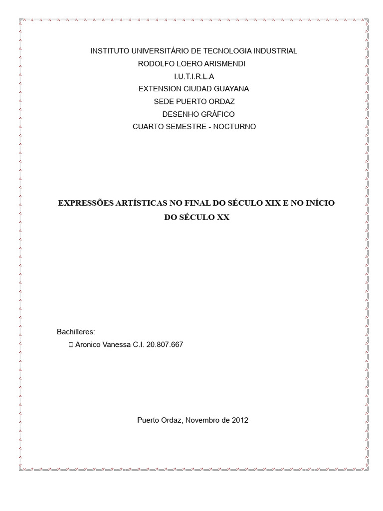 Movimentos Artísticos do Século XIX e XX | PDF | Realismo (artes ...