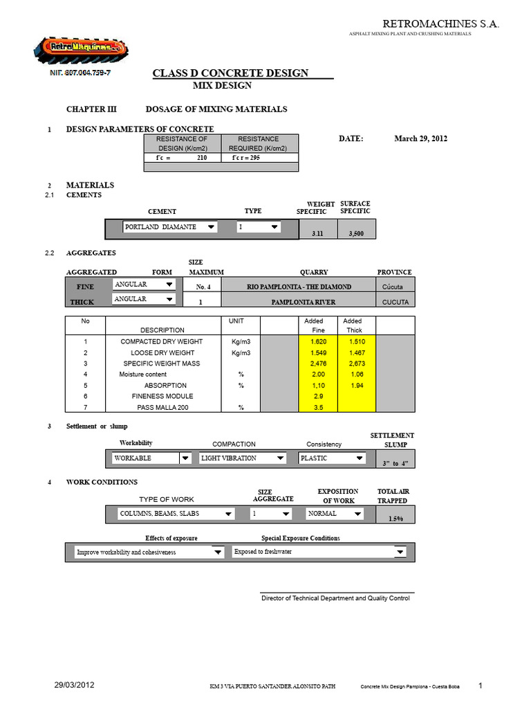 Concrete Design Class D - (CuestaBoba - ) | PDF | Concrete ...