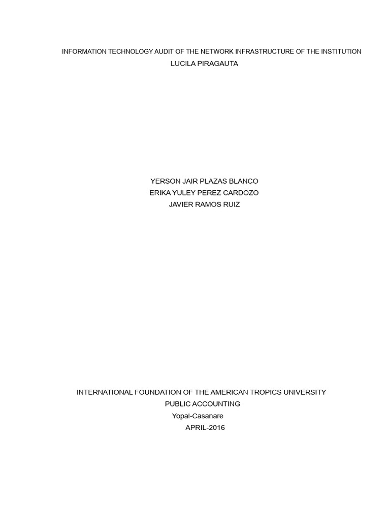 IT Audit of Network Infrastructure | PDF | Audit | Risk