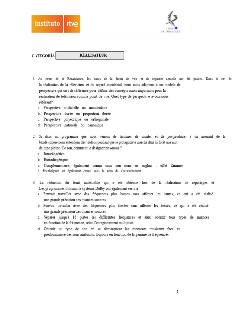 Techniques de Réalisation Télévisuelle | PDF | Écran à cristaux ...