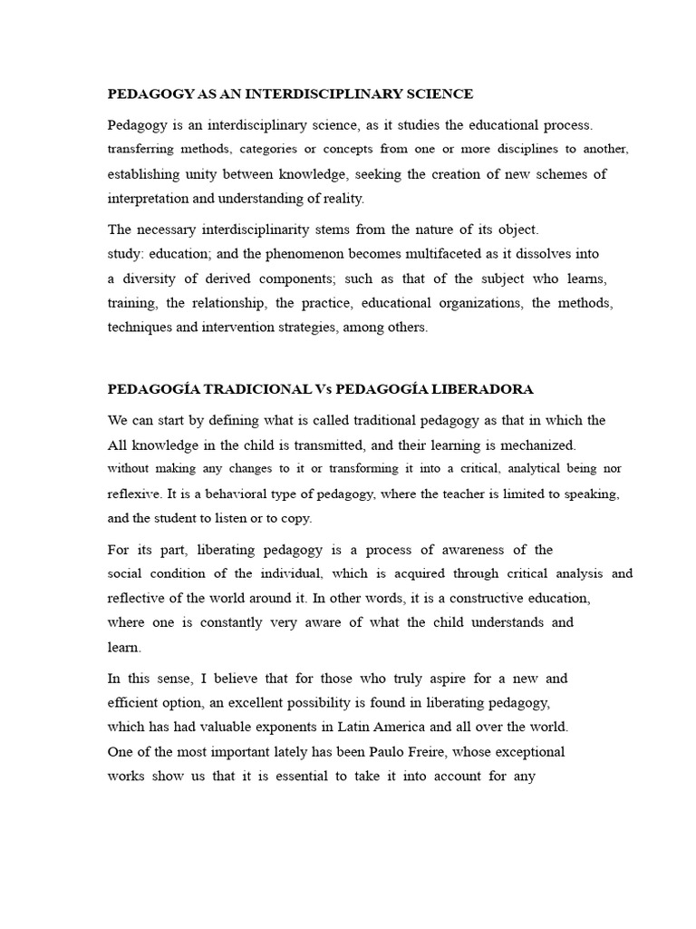 Interdisciplinary Pedagogy Explained | PDF | Pedagogy | Interdisciplinarity