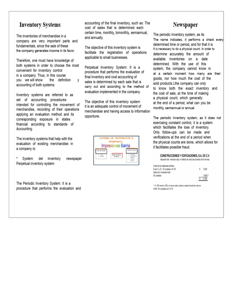 Inventory System Triptych | PDF | Inventory | Cost Of Goods Sold