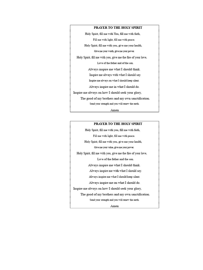 Prayer to the Holy Spirit | PDF