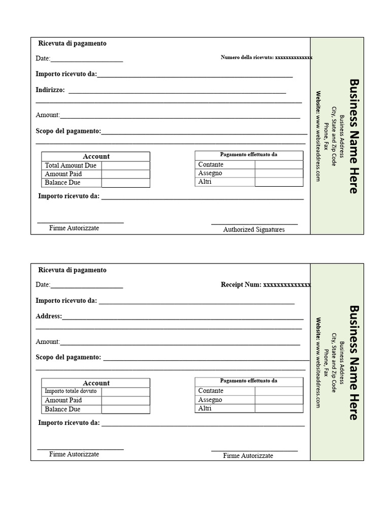 Modello Di Ricevuta Di Pagamento - 03 PDF | PDF