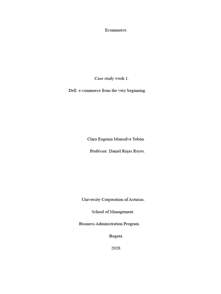 Practical Case 1 Ecommerce | PDF | E Commerce | Dell