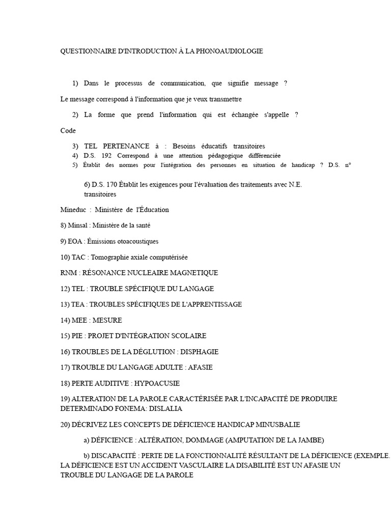 Introduction à la Phonologie et Troubles du Langage | PDF | Invalidité ...